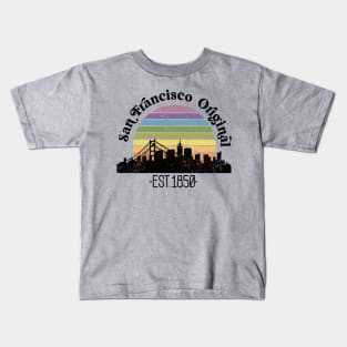 San Francisco Original California Retro Rainbow Kids T-Shirt